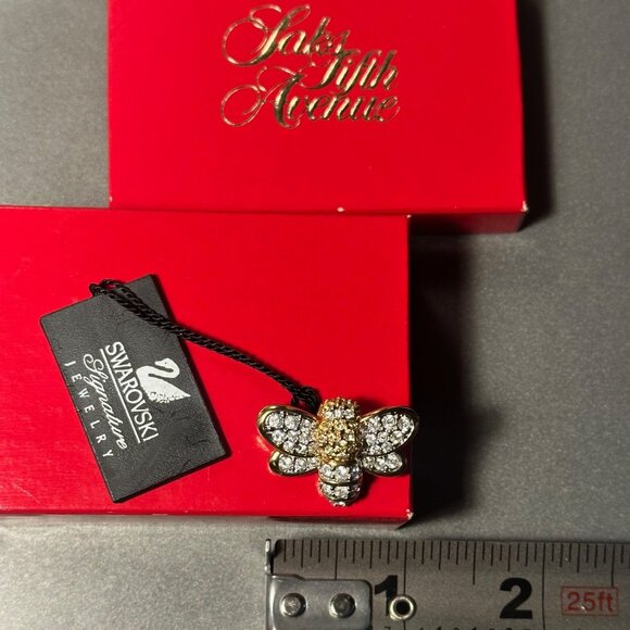 NIB  Bee Brooch by Swarovski vintage original w/ tags & Saks Fifth Avenue box - Picture 5 of 5